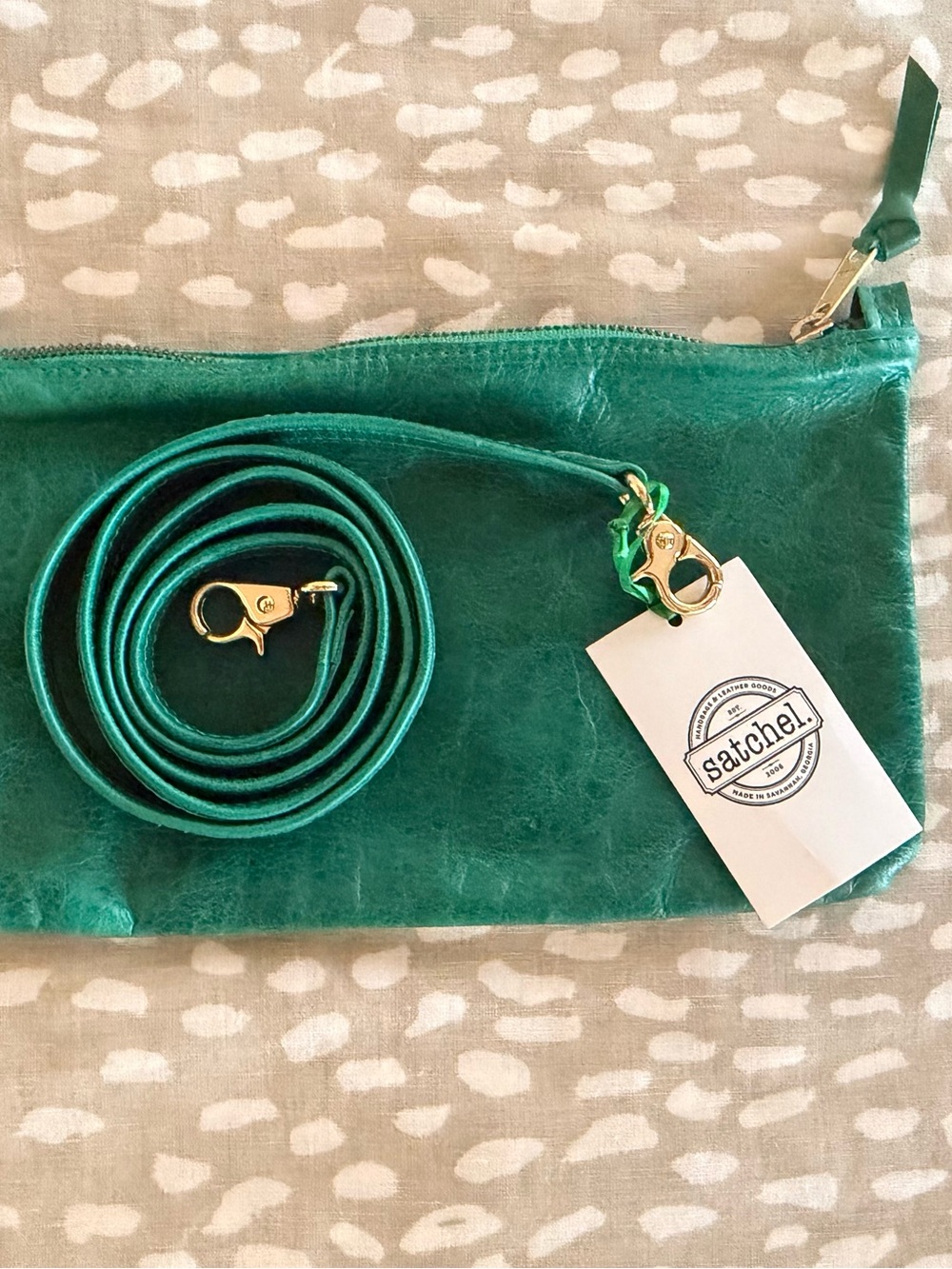 SATCHEL Irish Alison Messenger-Small, Gorgeous Green w/Gold Hardware Crossbody